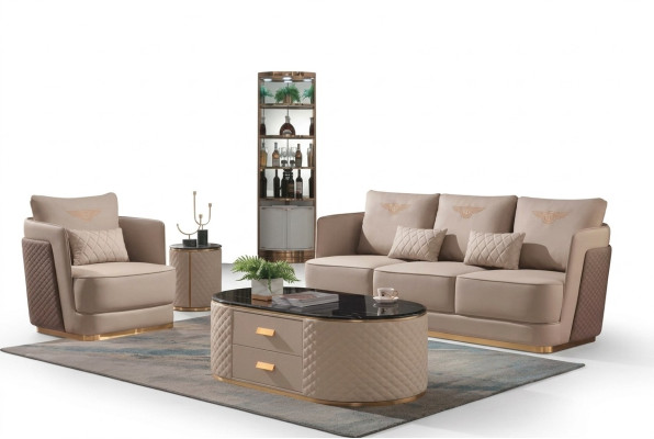 Set completo divano 3 posti + 1 posto + tavolino da salotto Tavolino da salotto Design Living Landscape.