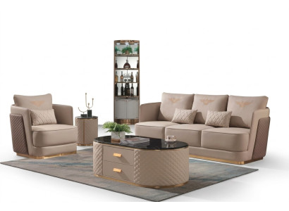 Set completo divano 3 posti + 1 posto + tavolino da salotto Tavolino da salotto Design Living Landscape.