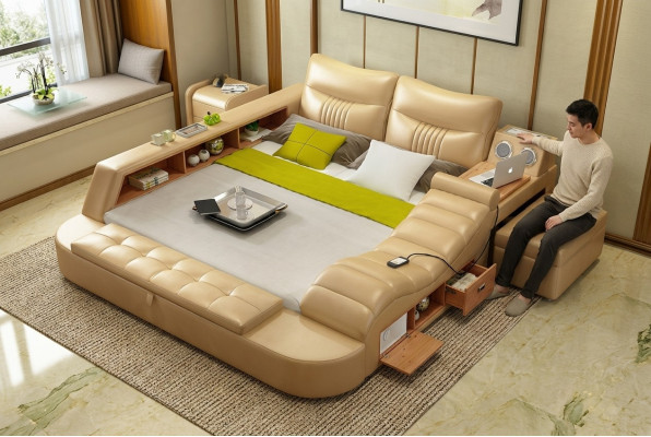 Letto multifunzione - cassaforte - lettino termico USB Sound Hotel letti in pelle