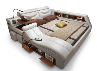 Design letto xxl Grande Letto In Pelle Imbottito Hotel 180x200cm Multifunzione