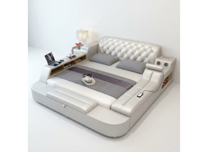 Design Letto Letti in Pelle Hotel Imbottiti 180x200 Multifunzionale Scaffale