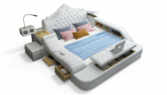 Letto multifunzione Decorazioni per letti Letto matrimoniale Letto matrimoniale Letto imbottito Camera da letto