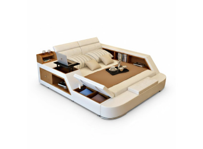Doppio lusso Design Letto in pelle Letti imbottiti Moderni Albergo