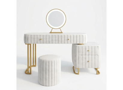 Console da designer, tavolo trucco, tavolo cosmetico, specchio, decorazione, cassettiera, toeletta.