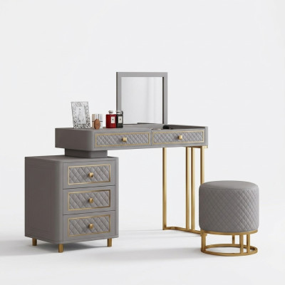 Tavolo da toeletta, sedia, console di lusso, comò, camera da letto, tavolo console.