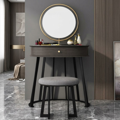 Toletta specchio sedia console di lusso comò camera da letto 2 pezzi.