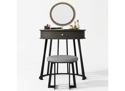 Toletta specchio sedia console di lusso comò camera da letto 2 pezzi.