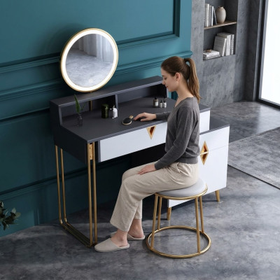 Tavolo da toeletta Camera da letto Sgabello Specchio Gioventù Stile moderno