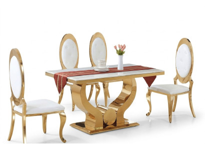 Tavolo da pranzo Sala da pranzo Set Gruppo da pranzo Tavolo classico Set 5 pezzi Sedia nuova