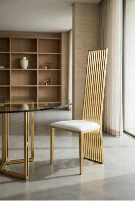 Design sedia di lusso imbottita sedie classiche in acciaio inossidabile poltrona.