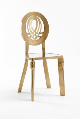Sedia 1x Sedie da pranzo Stuhl Sessel Acciaio inossidabile Design Mobili in metallo Acciaio