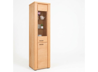 Vetrina in faggio, cassettiera in legno, vetrine singole, armadio con vetrina in vetro, armadi, mobile.