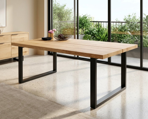 Tavolo da pranzo Gambe in metallo Tavolo Legno naturale Nuovo Mobili loft Tavoli Arredamento