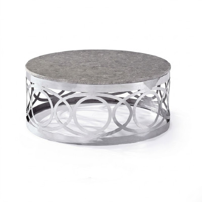 Tavolino da salotto di lusso rotondo in acciaio inossidabile, nome: Designer Sofa Living Room Table.