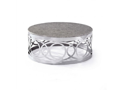 Tavolino da salotto di lusso rotondo in acciaio inossidabile, nome: Designer Sofa Living Room Table.