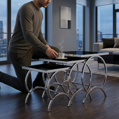 Tavolino da salotto tavoli design Tavolino laterale Acciaio inossidabile moderno Tavolo Tavolini da salotto Nuovo