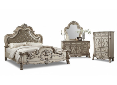 Specchiera comò camera da letto legno set mobili comodini classici 2 pezzi. Sideboard