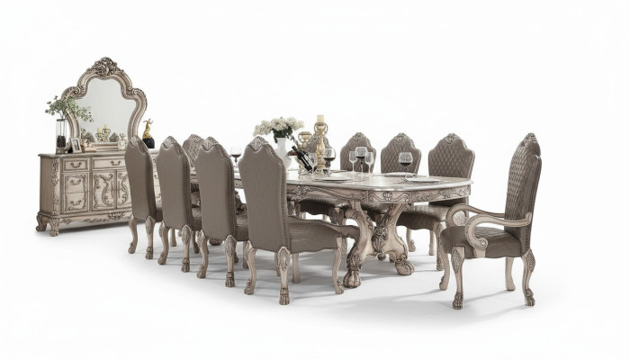 Gruppo di sedie in legno 10x set di sedie da pranzo poltrona sedie da riposo sedia barocca
