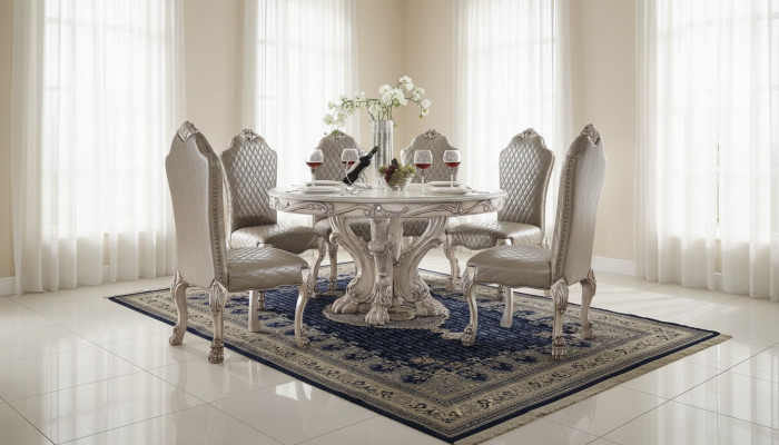 Set di sedie da sala da pranzo 6x sedia senza braccioli Sedia di lusso Sedie barocche