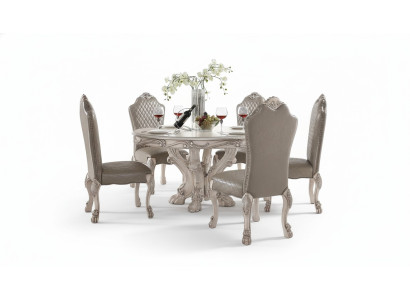 Set di sedie da sala da pranzo 6x sedia senza braccioli Sedia di lusso Sedie barocche