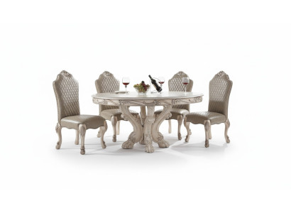 Set da pranzo Ess Gruppo Tavolo in legno Tavoli Set completo 7 pezzi Tavolo da pranzo 6x sedie