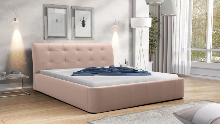 Struttura classica del letto con rivestimento in pelle e tessuto per letto hotel 180x200cm.