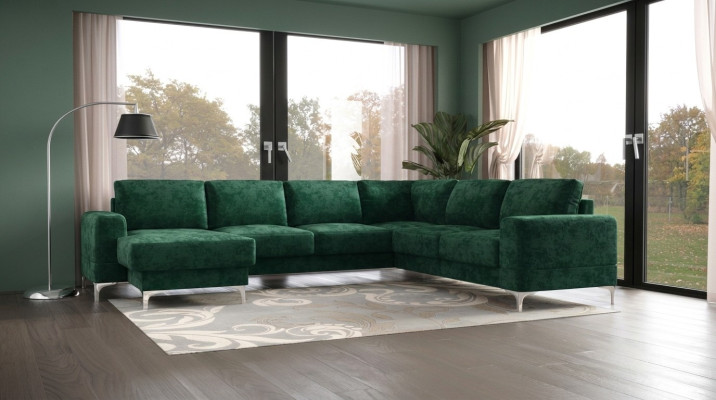 Design Moderno Divano ad Angolo a U, Nuova Area Salotto con Divano Imbottito, Divano Componibile