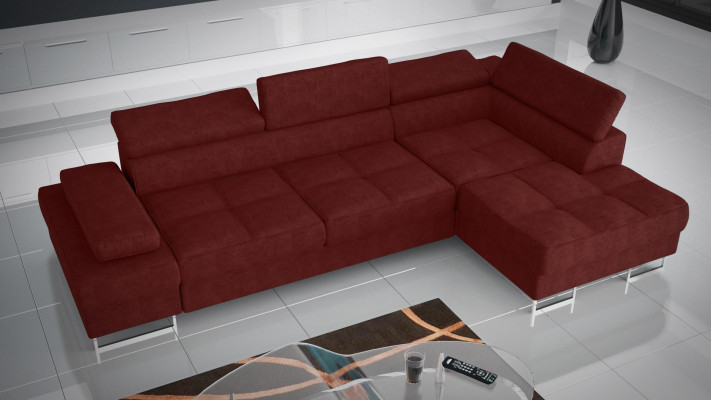 Divani a L Divano Divano Imbottito Design di Divani Angolari Tessuto Pelle Nuovo