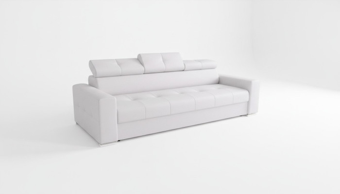Mobili per la camera da letto moderni, divano a 3 posti bianco imbottito.