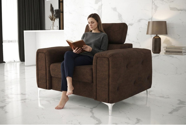 Divano in tessuto Poltrone imbottite Tessuto Nuovo Poltrona Chesterfield Divano TV 1 posto