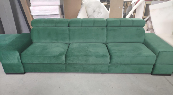 Design divani xxl Sofa 4 posti in pelle bianca, divano di lusso a quattro posti.