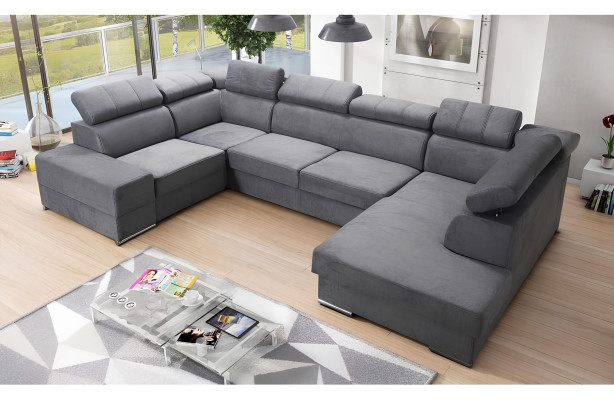 Divano angolare a forma di U divano in tessuto divani design divano a L con funzione letto in tessuto