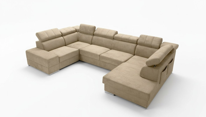 Divano angolare a forma di U divano in tessuto divani design divano a L con funzione letto in tessuto