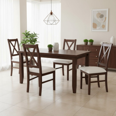 Gruppo sedie Tessuto Imbottite sedie Set 4x Sedia da pranzo Sedile Nuovo