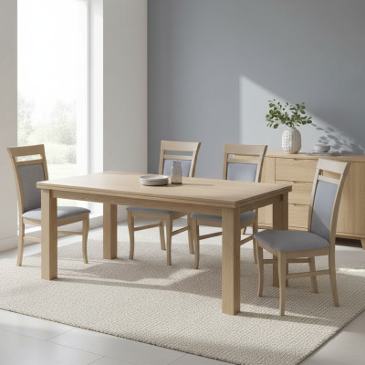 Imposta 4 sedie in tessuto con design e schienale imbottito per ristoranti e sala da pranzo in legno e stoffa.
