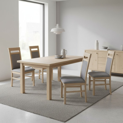 Gruppo sedie set tessile legno sedie da pranzo imbottite 4x sedia