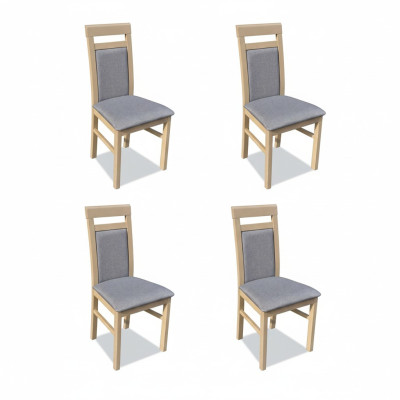 Gruppo sedie set tessile legno sedie da pranzo imbottite 4x sedia