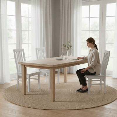 Imposta 4 sedie di lusso in legno massiccio con design per seduta veranda cucina sala da pranzo nuove.