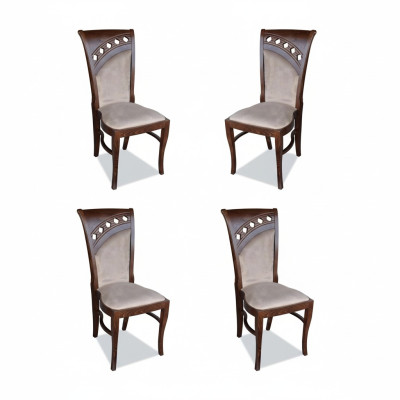 Design sedia 4x gruppo sedie poltrone set Velluto Tessuto Nuovo Sala da pranzo Ristorante