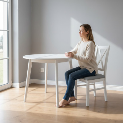 Set di sedie in tessuto e legno, 6 sedie per sala da pranzo, design per la sala da pranzo, sedia in legno massiccio