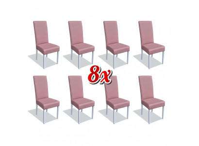 Sedie da pranzo in pelle, set di sedie in legno gruppo 8x, set di poltrone in pelle nuovo.