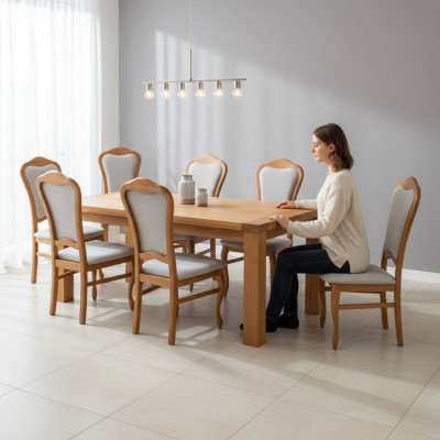Sala da pranzo completa con design di sedie set 8x di sedie nuovo.