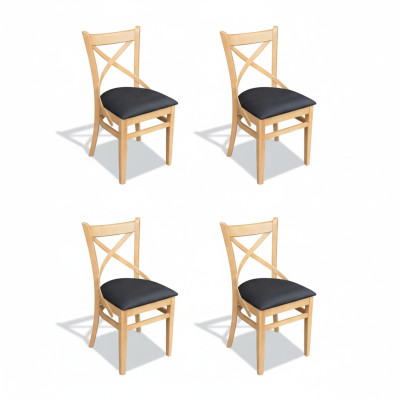 Set di sedie di design con imbottitura in tessuto per 4 sedie. Mobili di lusso con schienale. Nuove sedie.