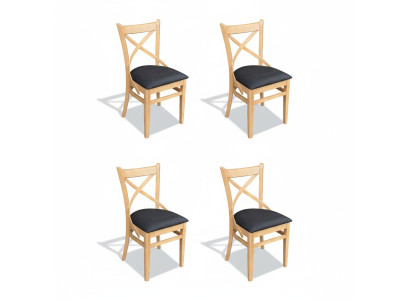 Set di sedie di design con imbottitura in tessuto per 4 sedie. Mobili di lusso con schienale. Nuove sedie.