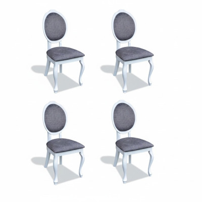 4 sedie Set di sedie in legno reale con seduta imbottita per sala da pranzo nuovo.