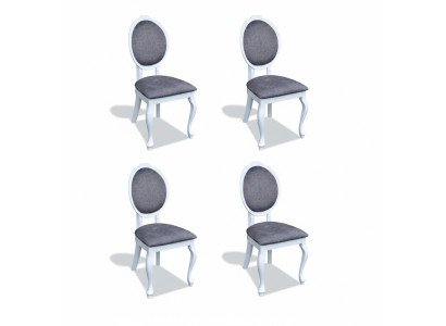 4 sedie Set di sedie in legno reale con seduta imbottita per sala da pranzo nuovo.