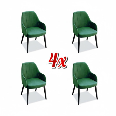Cucina sedie elegante sala da pranzo tessuto nuovo set 4x poltrona sedia design legno tessile.