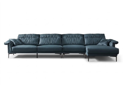 Soggiorno a L moderno ed elegante, design divano a forma di L, imbottitura.
