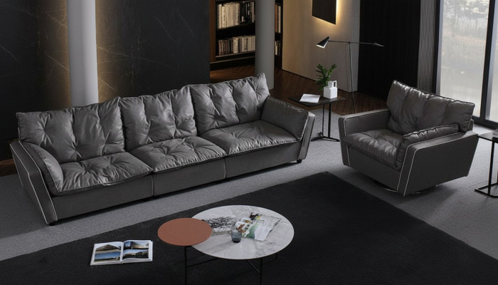 Set di divani 5+1 posti divani divano imbottito Mobili italiani in pelle