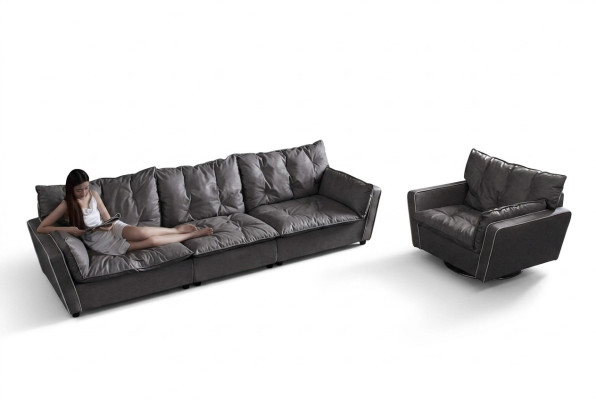Set di divani 5+1 posti divani divano imbottito Mobili italiani in pelle